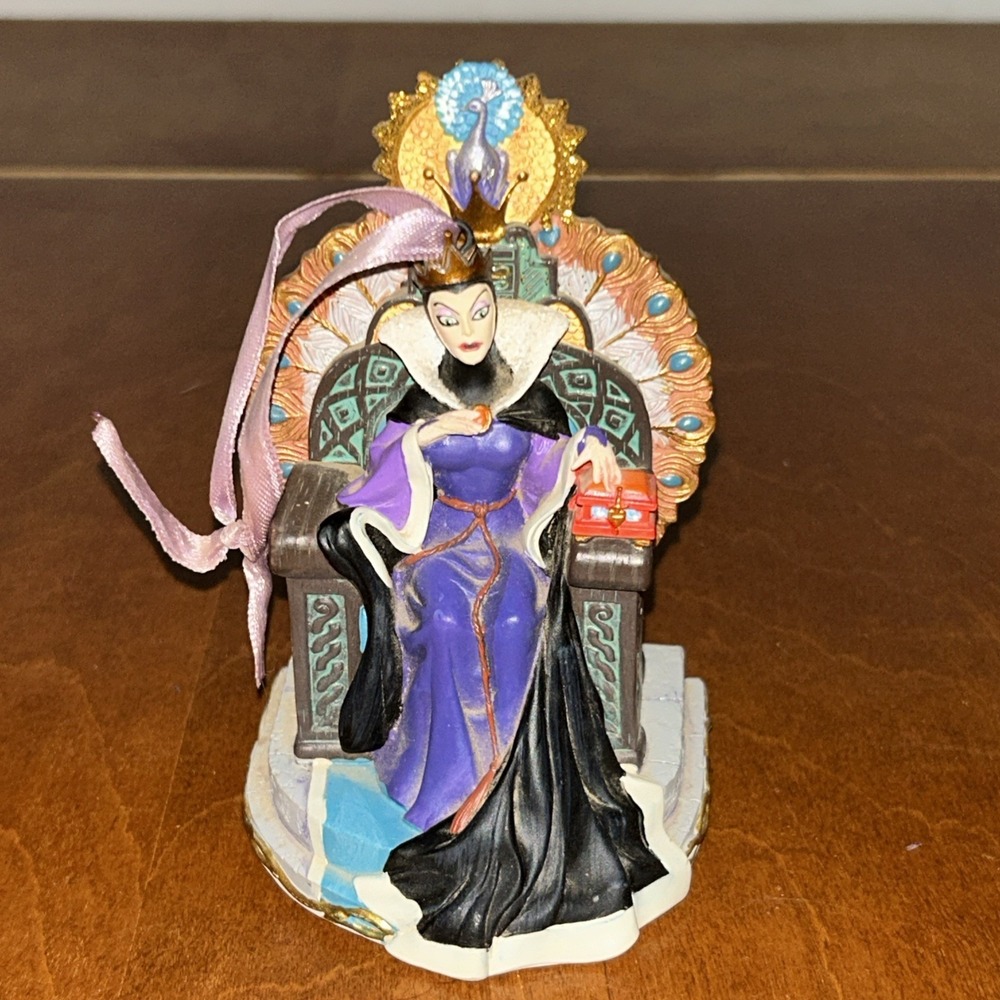 Disney Ornament Sketchbook 2010 Evil Queen On Throne Snow White Seven Dwarfs‎
